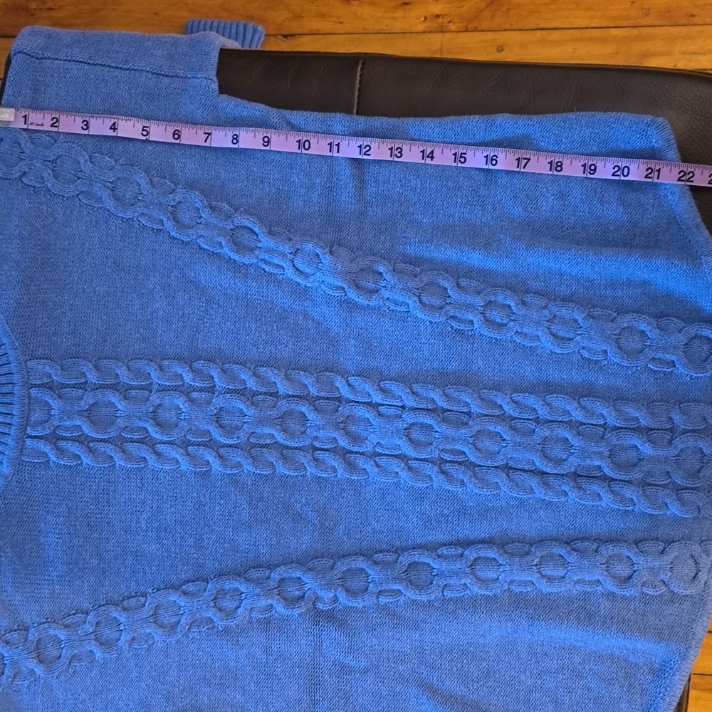 L.L. Bean Periwinkle Cable Knit Sweater - Picture 7 of 8